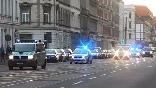 Leipzig police riot response | Leipzig Polizei Einsatzfahrten zu Großeinsatz 7.3.2015