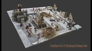 Warhammer 40K battle on Pedion Urban Board