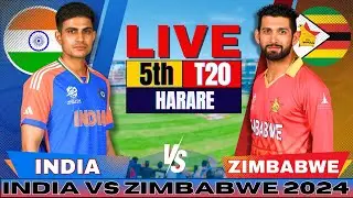 🔴 Live: INDIA vs ZIMBABWE, 5th T20I | IND vs ZIM Live cricket match Today | Live Score & Commentary