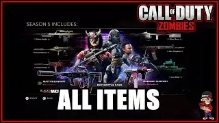 ALL SEASON 5 BATTLE PASS ITEMS - Cold War Zombies