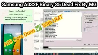 Samsung A03 Core Latest Security Frp Reset After Dead Handset Recovered Successfully With Umt Tool