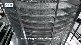 800~3000kg/hour freezing capacity food grade stainless steel double spiral quick freezer