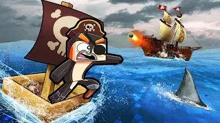 Real Life OCEAN SURVIVAL in Minecraft! (Realistic Pirate Ships)