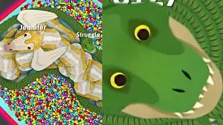 snake.io🐍Green dinosaur snake skin🐍Green dinosaur snake party,Zero to Hero gameplay Snake Struggle