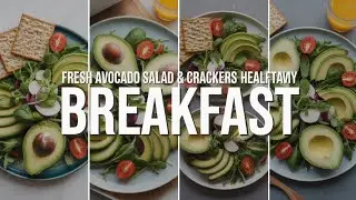 Fresh Avocado Salad & Crackers 🥗 Healthy Breakfast ASMR | No Talking@ASMRFOOD-. 