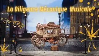 Maquette en bois de la Diligence Mécanique et Musicale Rokr Robotime