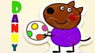 Danny plays the ball - Play puzzle for kids with the heroes of the cartoon Peppa Pig