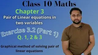 Class 10 Maths, Chapter 3 (Pair of linear equations in two variables) Exercise 3.2 (Q. 1, 2 & 3)