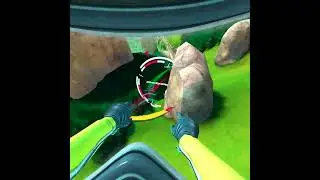 Virtual reality game with Oculus Quest 2 headset