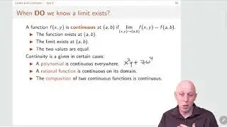 Multivariable Calculus - Ch 11.2 - Continuity of Functions of Multiple Variables