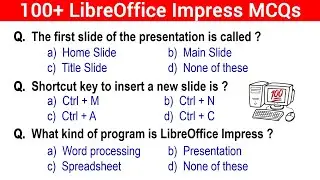 Top 100 LibreOffice Impress MCQ with answers | Libreoffice mcq questions | Libreoffice Impress