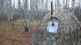 Одиночный поход с рыбалкой на три ночевки.Часть 2.Следующий день.Установка печки в палатку Лотос 5у.