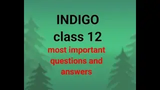 Indigo Class 12 | most important questions and answers