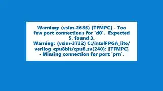 Fix Verilog Simulation Warning: (vsim-2685) [TFMPC]  Expected . found ..(vsim-3722) [TFMPC] missing