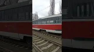 Tatra T3SU, б/н 2672 маршрут №3 из депо на улице Ангарская