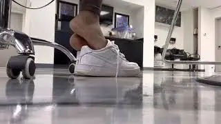 Quick shoe play at work, while my client runs to the restroom… she almost caught me￼😅