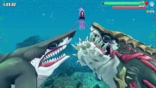 MEGALODON & ANCIENT MEGALODON VS COLOSSAL SQUID BOSS + ALL MOVIE & TRAILER - Hungry Shark World