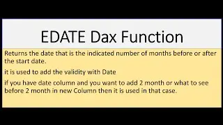 EDATE DAX Function use in PowerBI. 