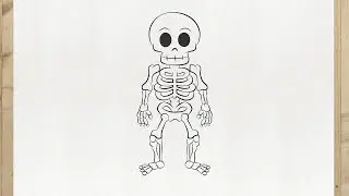 Como dibujar un ESQUELETO de HALLOWEEN paso a paso, facil (Como dibujar HALLOWEEN)