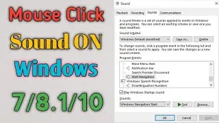 How to enable mouse click sound in window 10