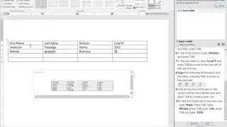 JasperActive Word 2016 Core Lesson 6: Learn 1 - Inserting a Table
