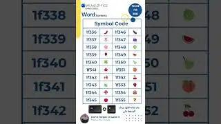 Symbols code in microsoft word 