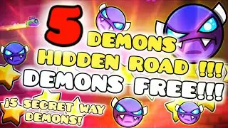 ¡¡5 FREE DEMONS!! 5 DEMONS Con HIDDEN ROAD -5 DEMONS SECRET WAY + 50 STARS FREE (GEOMETRY DASH 2.11)