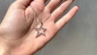 תליון יהלומים כוכב גדול