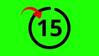 The Most Simplest 15 Seconds Green Screen Countdown Timer - No sound (Black Version)