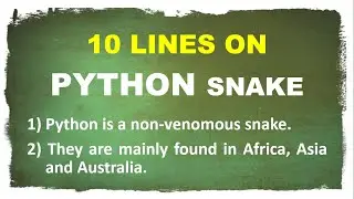 10 Lines on Python in English | Python Snake | Few Lines on Python
