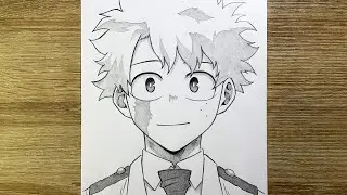 How to draw Izuku Midoriya from My Hero Academia | Easy Izuku Midoriya drawing tutorial