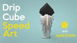 Speed Art | Dripping Cube | Cinema 4d and Xparticles