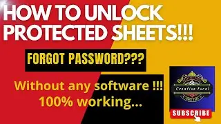🔓How to Unlock the Password protected sheet | Solution for Forgot Password🔓
