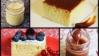 Trilece kolač sa domaćom karamel kremom ili šlagom i voćem/ Pastel de tres leches/ Trileçe Tatlısı