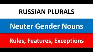 Russian Plurals - Neuter Gender - Some Features