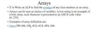 Arrays - ALP x86 microprocessor programming part1