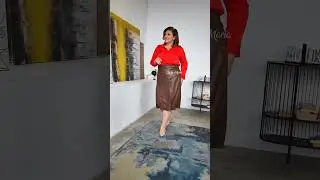 Юбка с разрезом кожаная