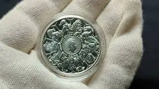 5 фунтов 2021 Великобритания 2 унции серебро 999 Все Звери Королевы Завершение  Комплитер