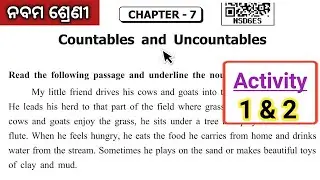 Countables and uncountables class 9 english grammar chapter 7 discussion by Prachi mam.