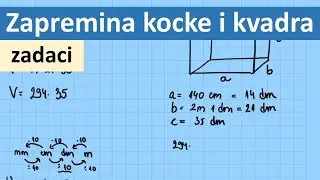 Zapremina kocke i kvadra zadaci za 4 razred