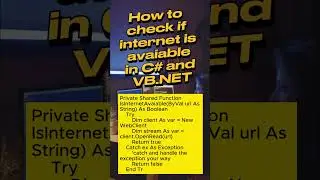 How to check if internet is available in C# and VB.NET #shorts