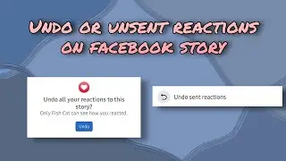 How to undo / unsent reaction on facebook story