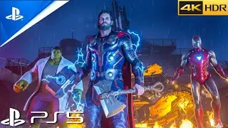 AVENGERS Save the City From a Falling Helicarrier | Marvel Avengers Walkthrough -(PS5)Game -4K 60FPS