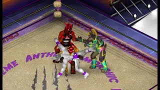 NEW BUNNY BOY DEBUT vs 3 Girls in a Ballbusting Domination Match!  3 vs 1 DESTRUCTION!
