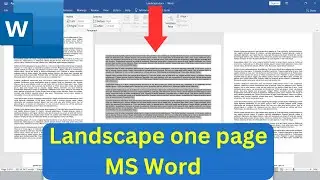 How to Landscape One Page in Word (Change Orientation)