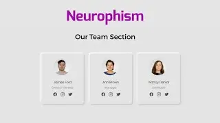 Our Team Section Using CSS | Neurophism Cards | Nizami Coding | 
