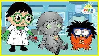 Ryan Builds a Robot Cartoon Animation for Kids!!!