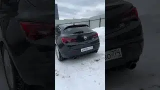 Cold Start Opel Astra J GTC .Downpipe+ direct-flow resonator.Muffler delet.Two Helmholtz resonator
