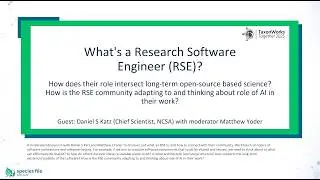 What's a Research Software Engineer (RSE)?