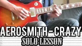 Aerosmith - Crazy SOLO Guitar Lesson (With Tabs)